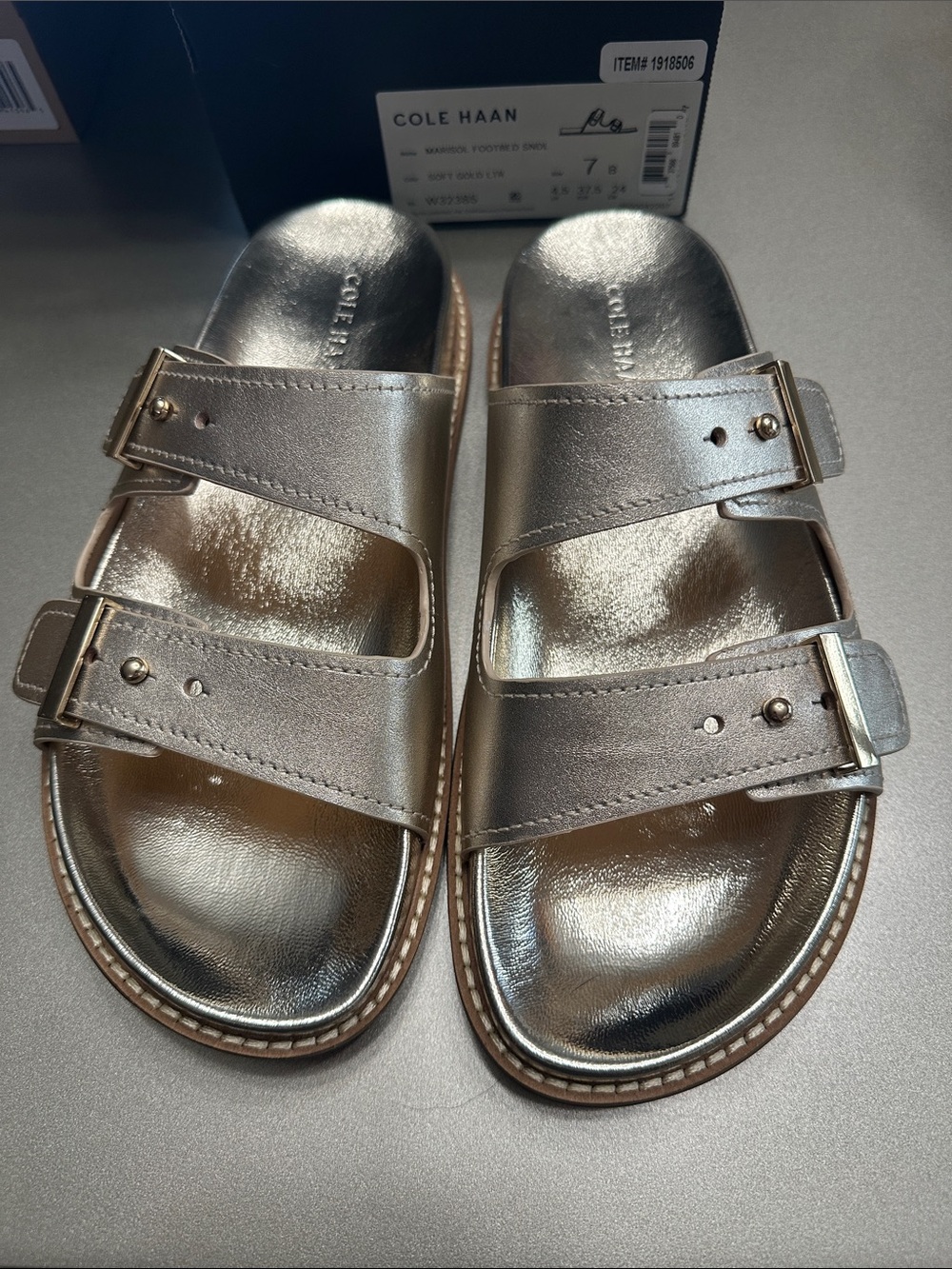 Cole Haan Marisol Footbed Sandal in Soft Gold size 7 or 37.5